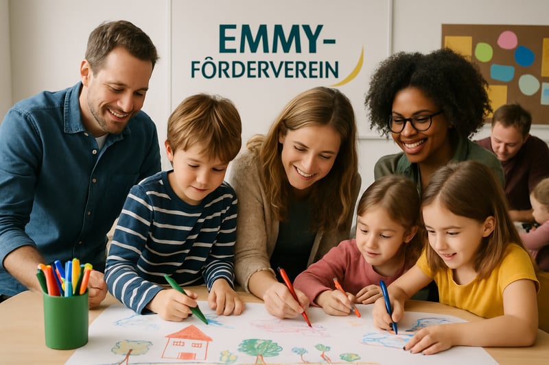 Engagierte Eltern und Kinder bei einem Schulprojekt des EMMY-Fördervereins Engagierte Eltern und Kinder bei einem Schulprojekt des EMMY-Fördervereins